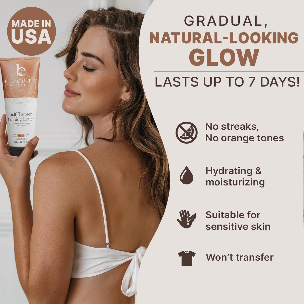 Beauty by Earth cream texture close-up highlighting hydrating, smooth formula