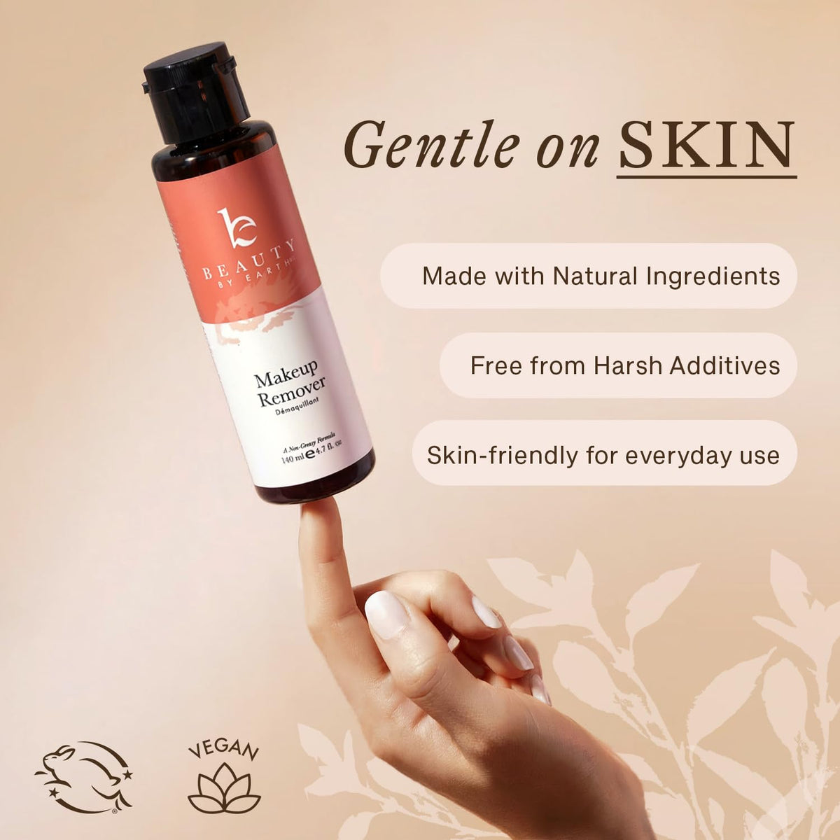 Beauty by Earth removing eye makeup gently to reduce irritation