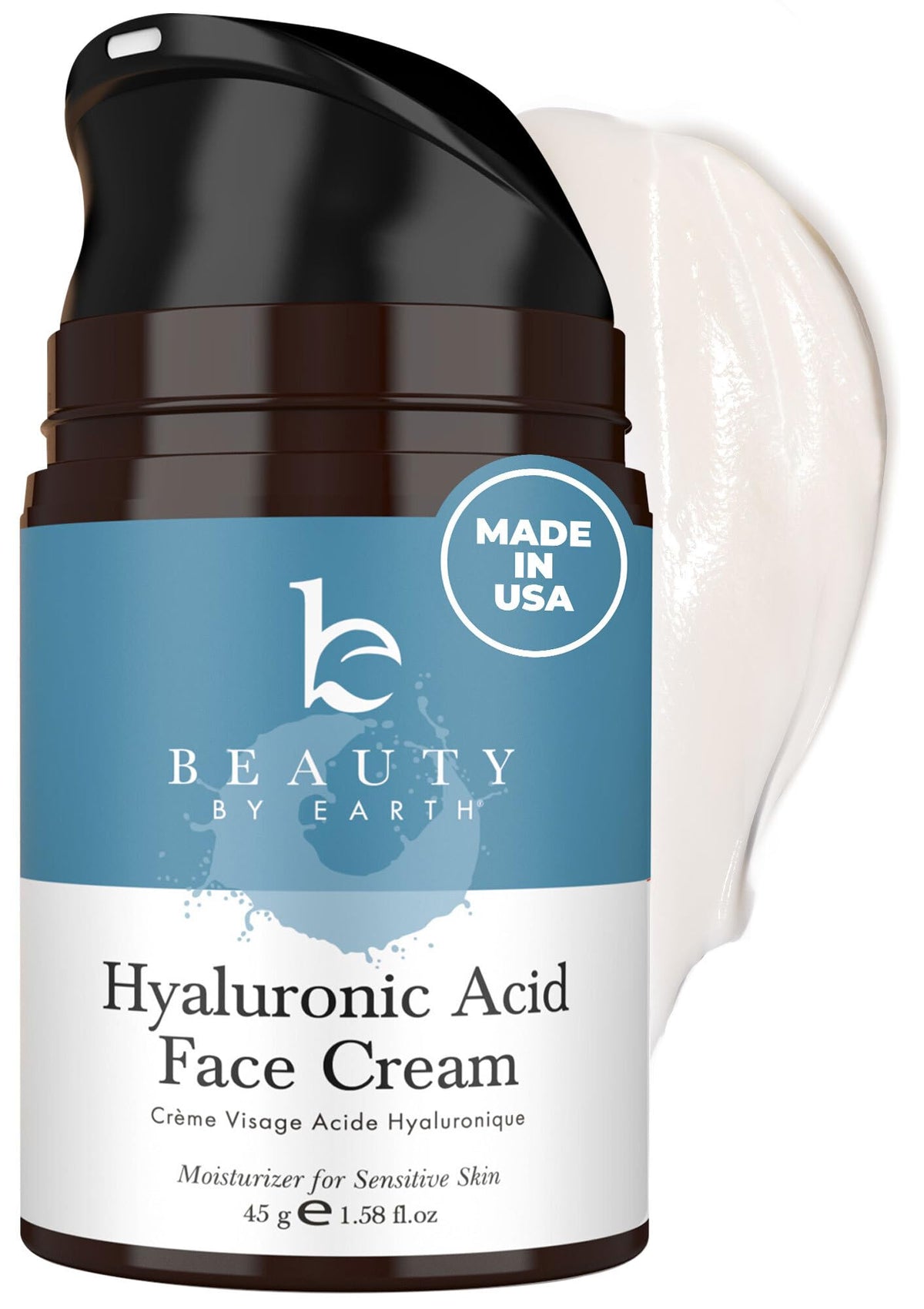 Beauty by Earth front jar showing clean packaging and hydration benefits