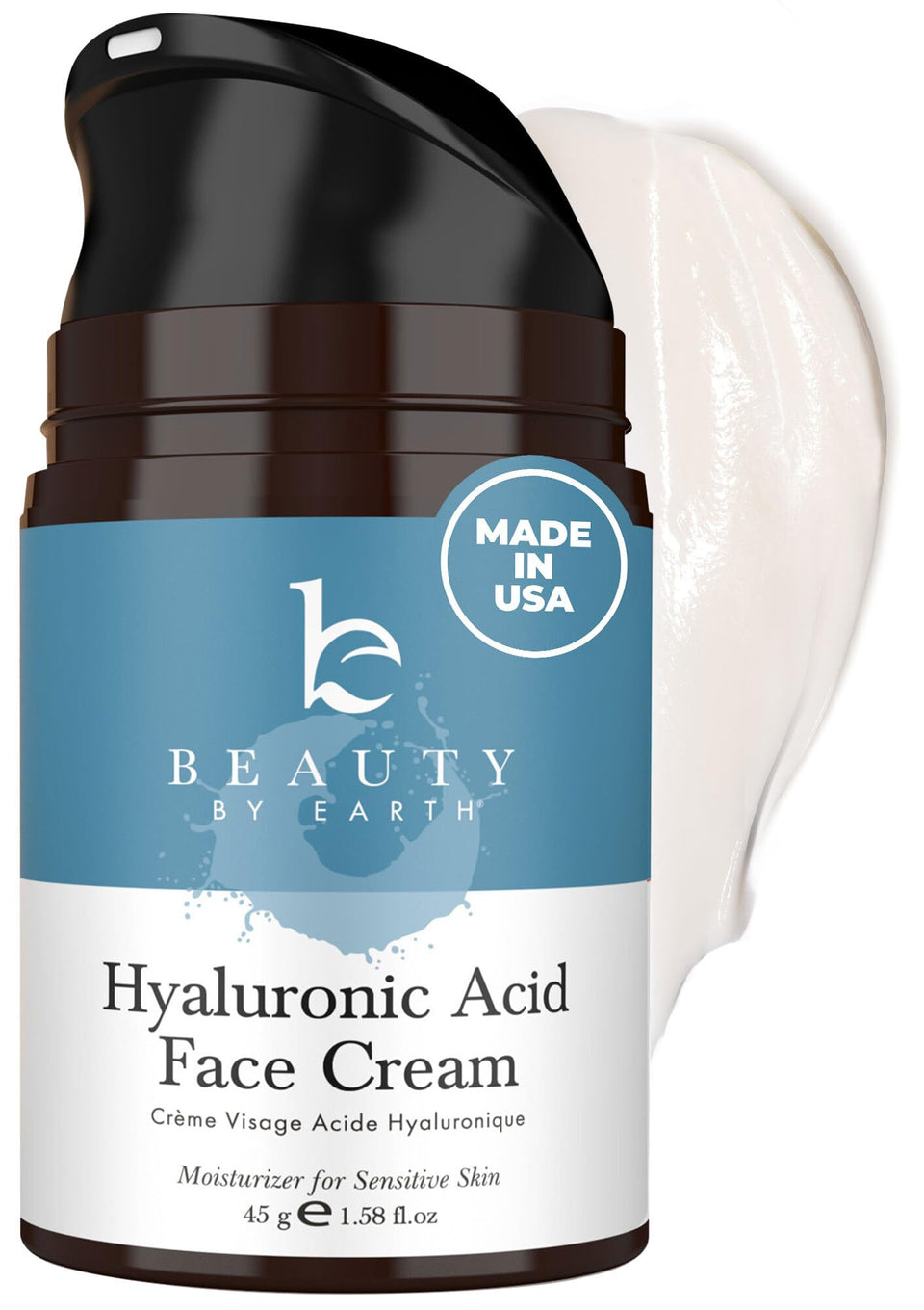 Beauty by Earth front jar showing clean packaging and hydration benefits