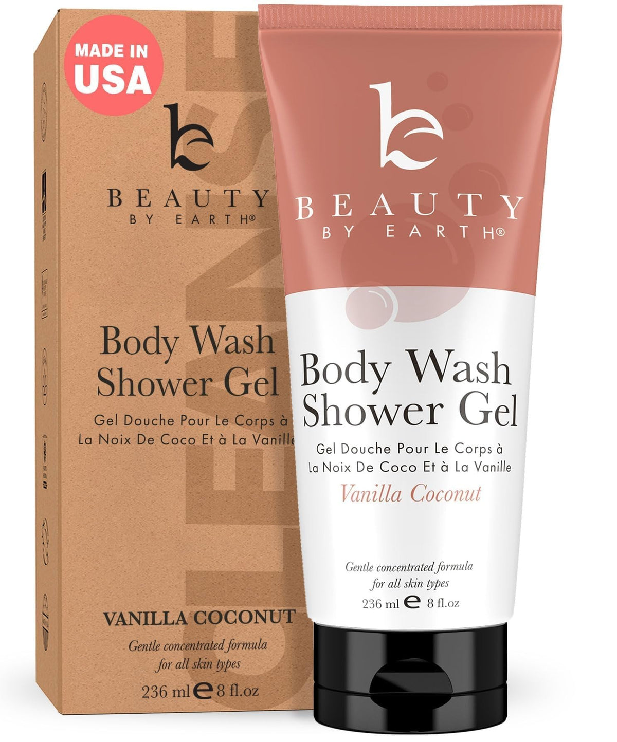 Beauty by Earth front packaging showing bottle and label, communicates trust