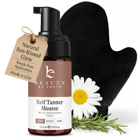 Beauty by Earth front packaging showing kit bottle and mitt with tidy presentation