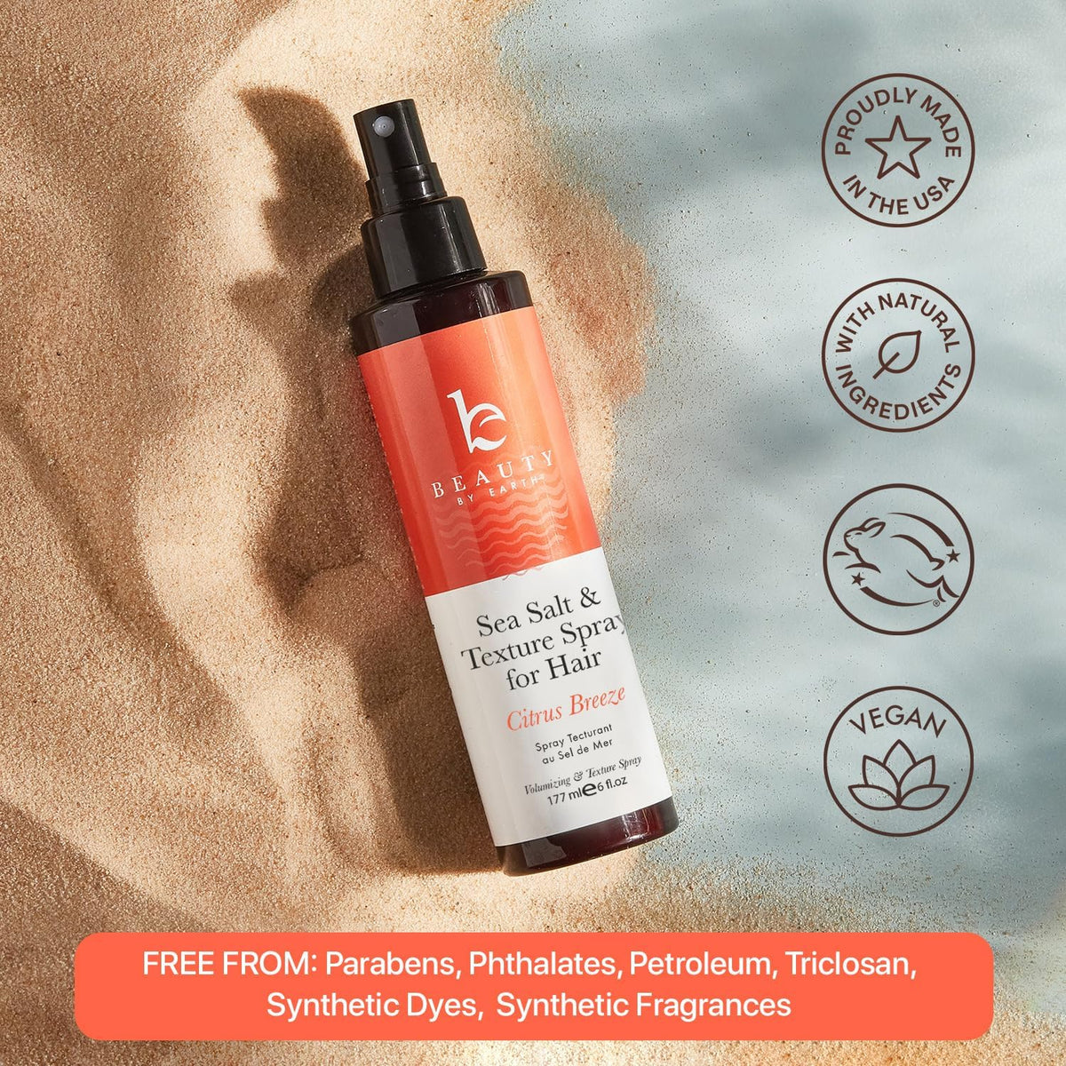 Beauty by Earth ingredients label highlighting organic aloe inclusion