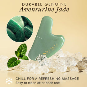 Beauty by Earth gua sha used under eye to show de-puffing and gentle glide benefit