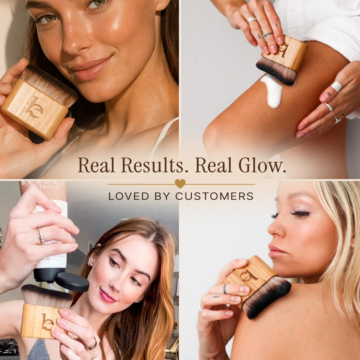 Beauty by Earth brush on bathroom counter suggesting everyday convenience and clean storage