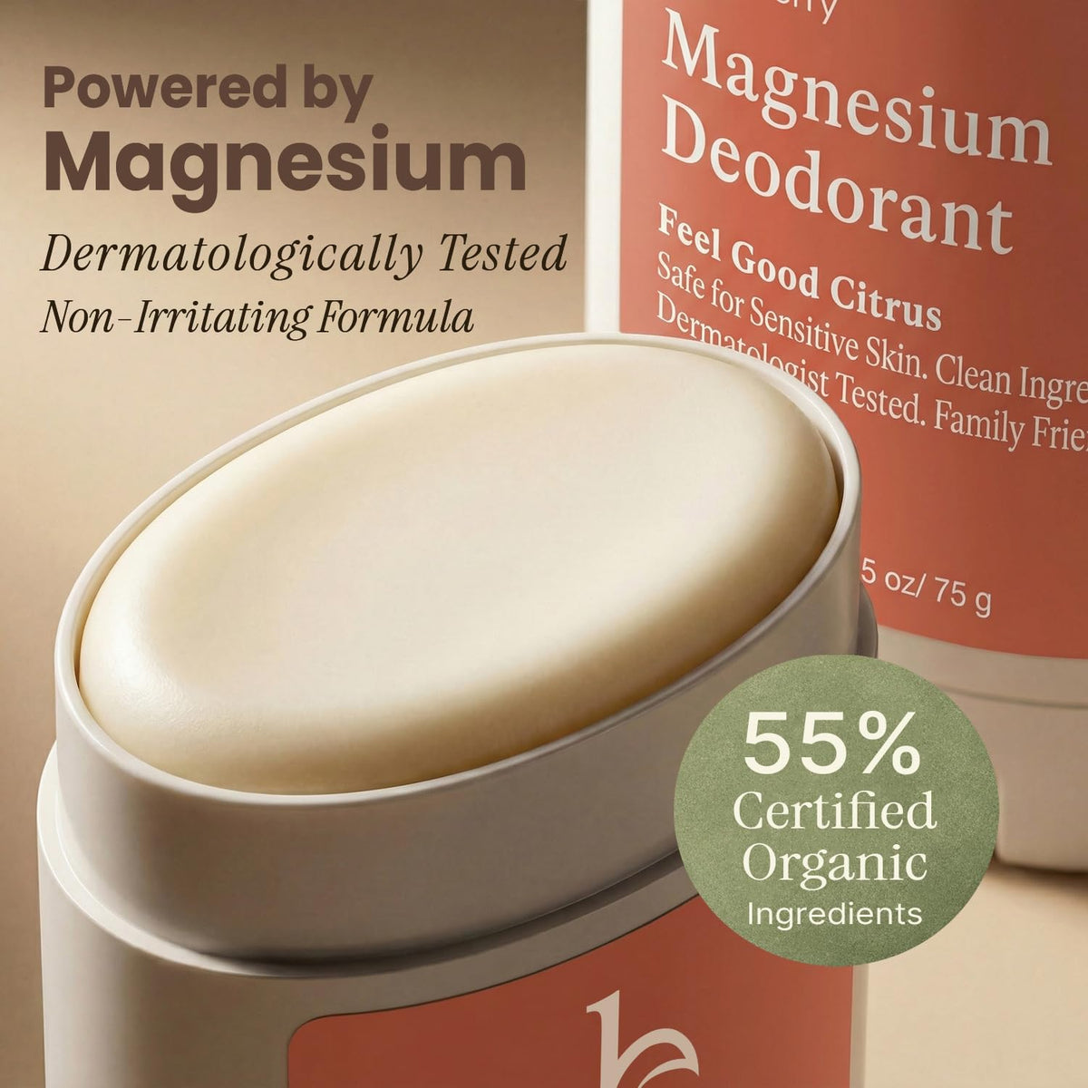Beauty by Earth label and ingredients list highlighting organic content