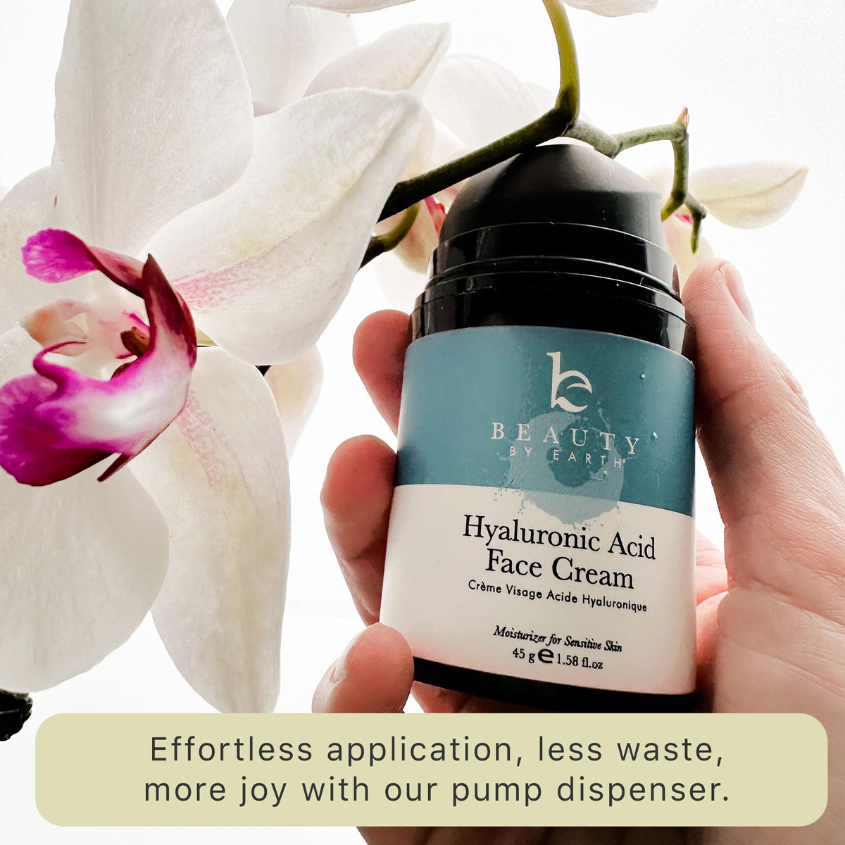 Beauty by Earth label close-up highlighting organic, USA-made benefits