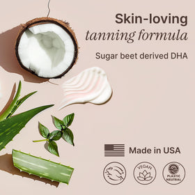 Beauty by Earth label ingredients closeup emphasizing organic aloe and shea