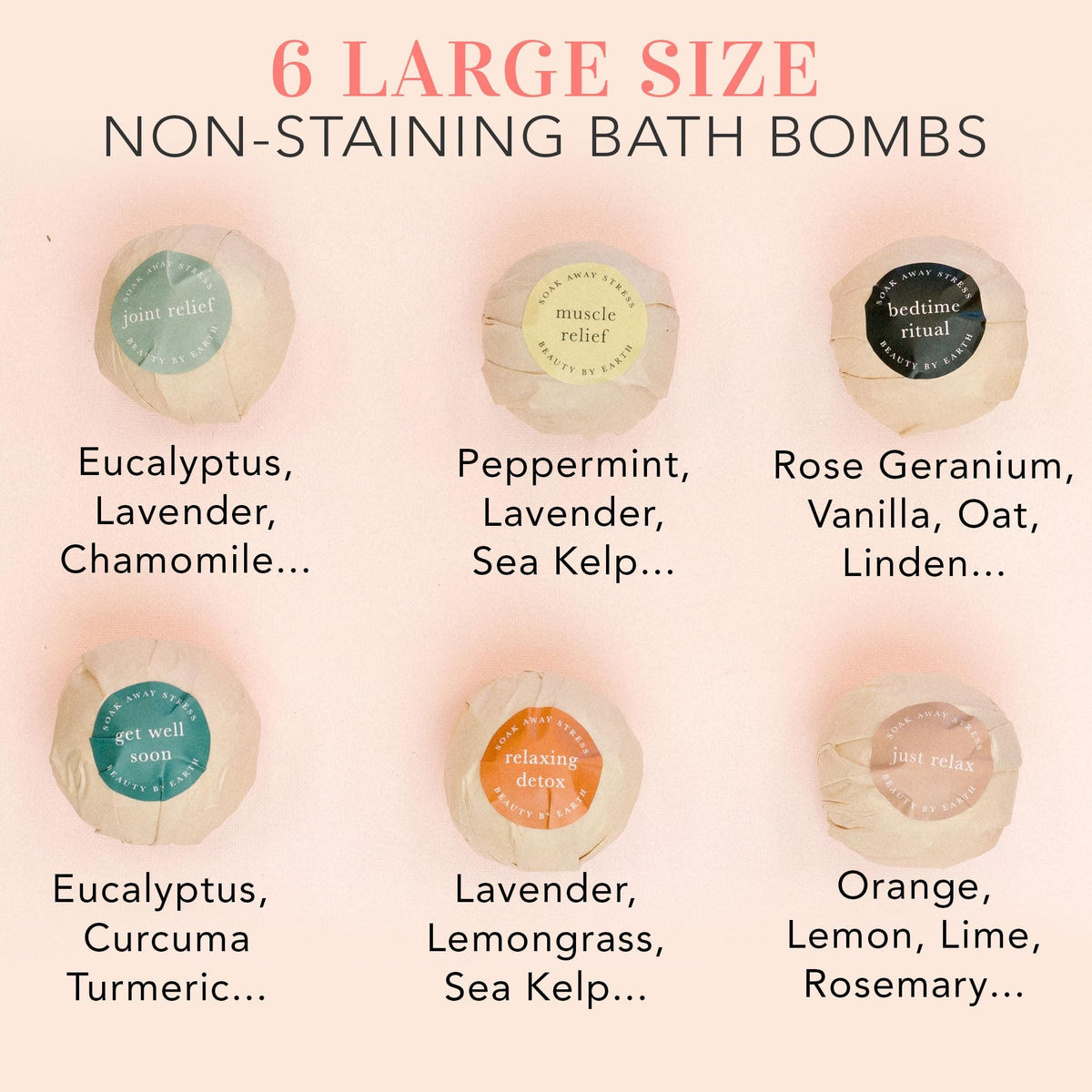 Beauty by Earth bath bombs staged in bathroom for a relaxing at-home spa experience