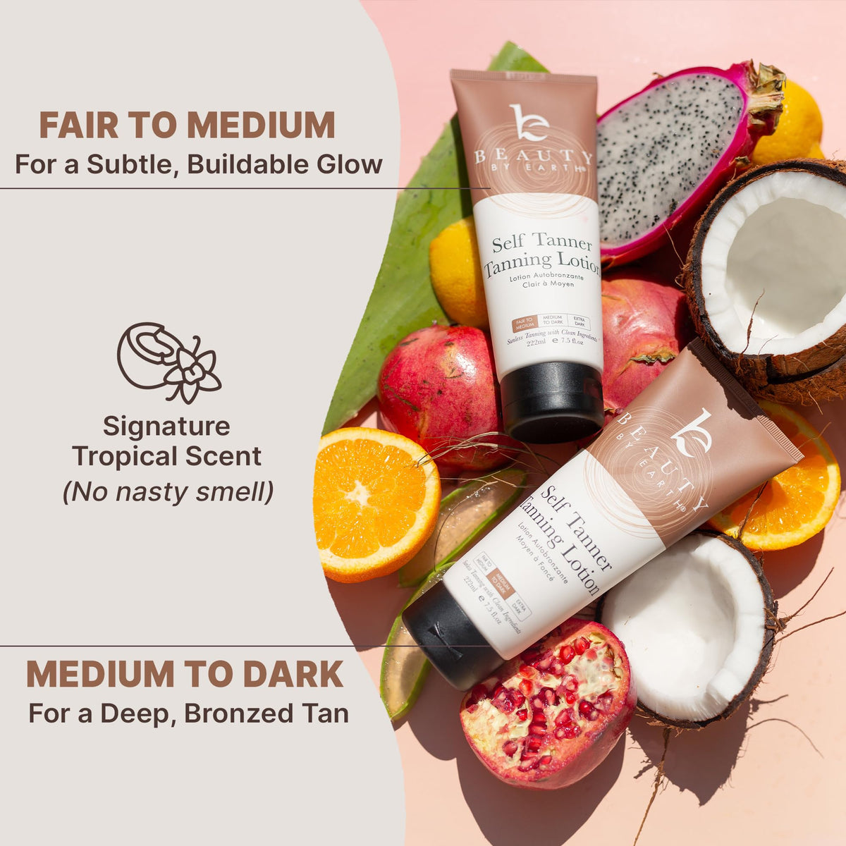 Beauty by Earth bottle on bathroom vanity suggesting everyday skincare routine