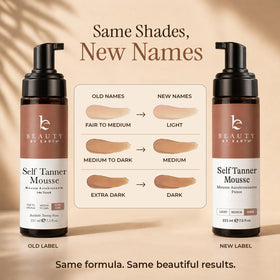 Beauty by Earth kit tucked inside a beach bag suggesting ready-to-go bronzed look