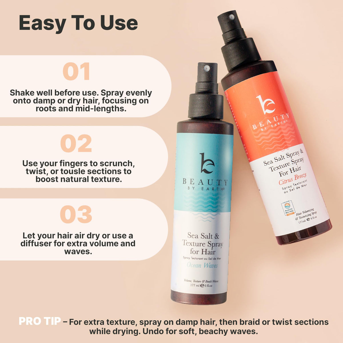 Beauty by Earth lifestyle beach setting conveying fresh ocean scent