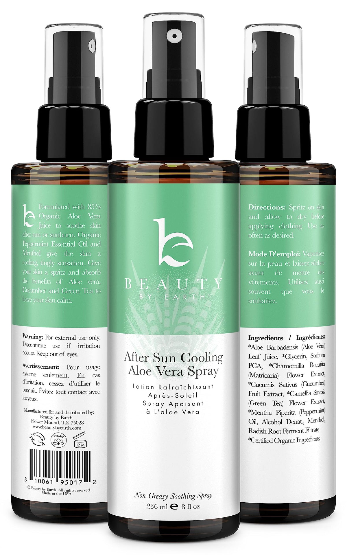 Beauty by Earth bottle inside poolside bag for convenient travel