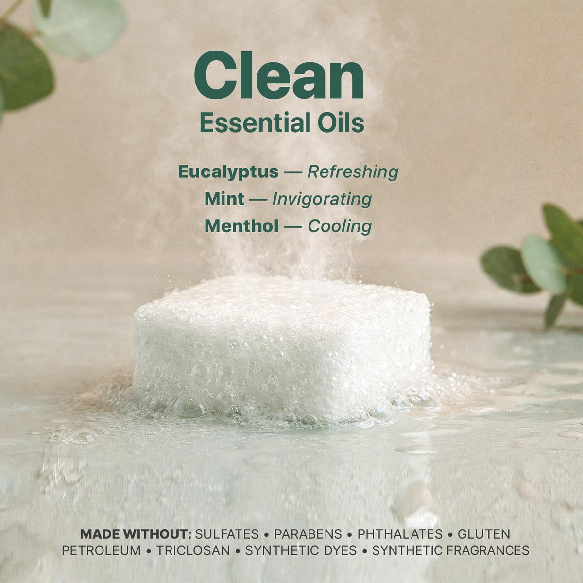 Beauty by Earth lifestyle shot of relaxing shower scene conveying calming, spa-like benefit
