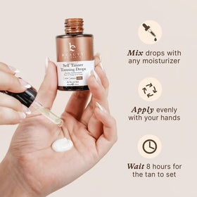 Beauty by Earth mixing with moisturizer to customize shade and even application