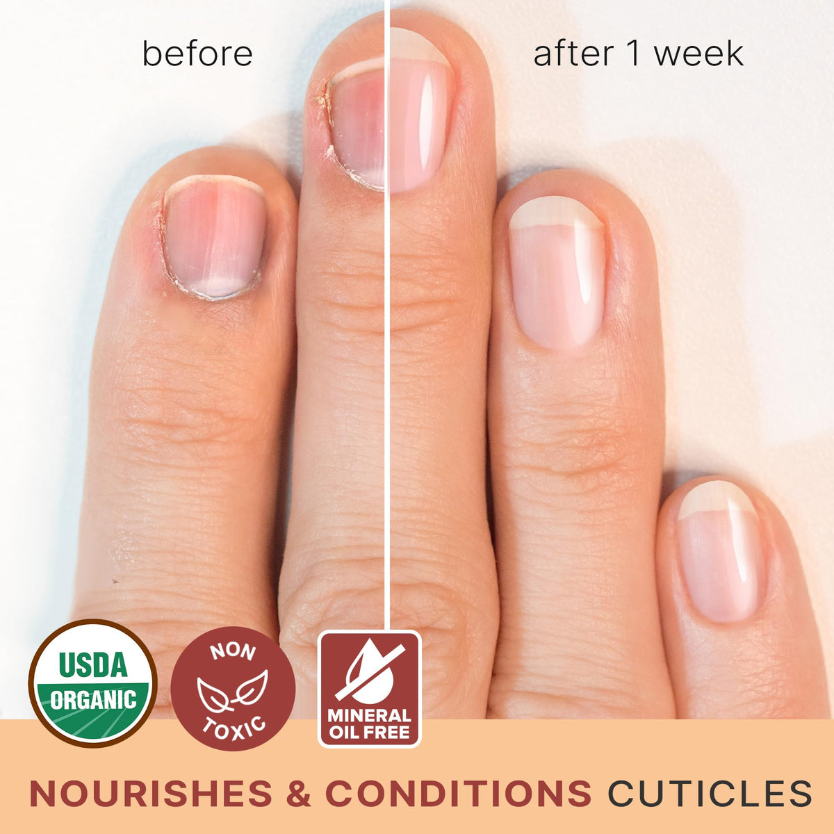 Beauty by Earth oil droplet on fingertip demonstrating quick absorption benefit