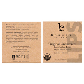 Beauty by Earth organic shea and cocoa butter ingredients flatlay benefit