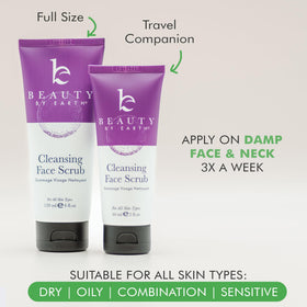 Beauty by Earth scrub on fingers ready to apply for smooth skin