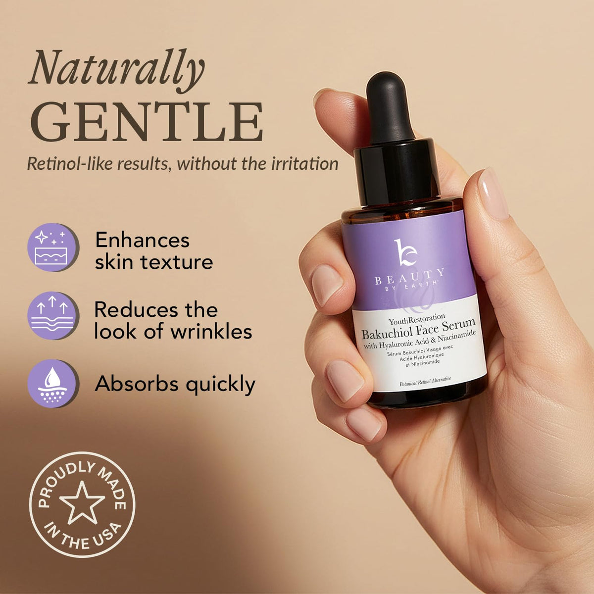 Beauty by Earth close-up of serum texture highlighting silky absorbent finish