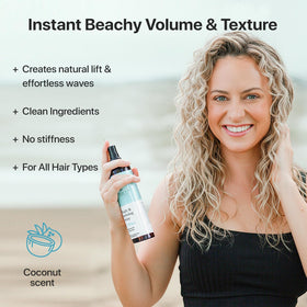 Beauty by Earth textured beach waves on hair showing volume and movement