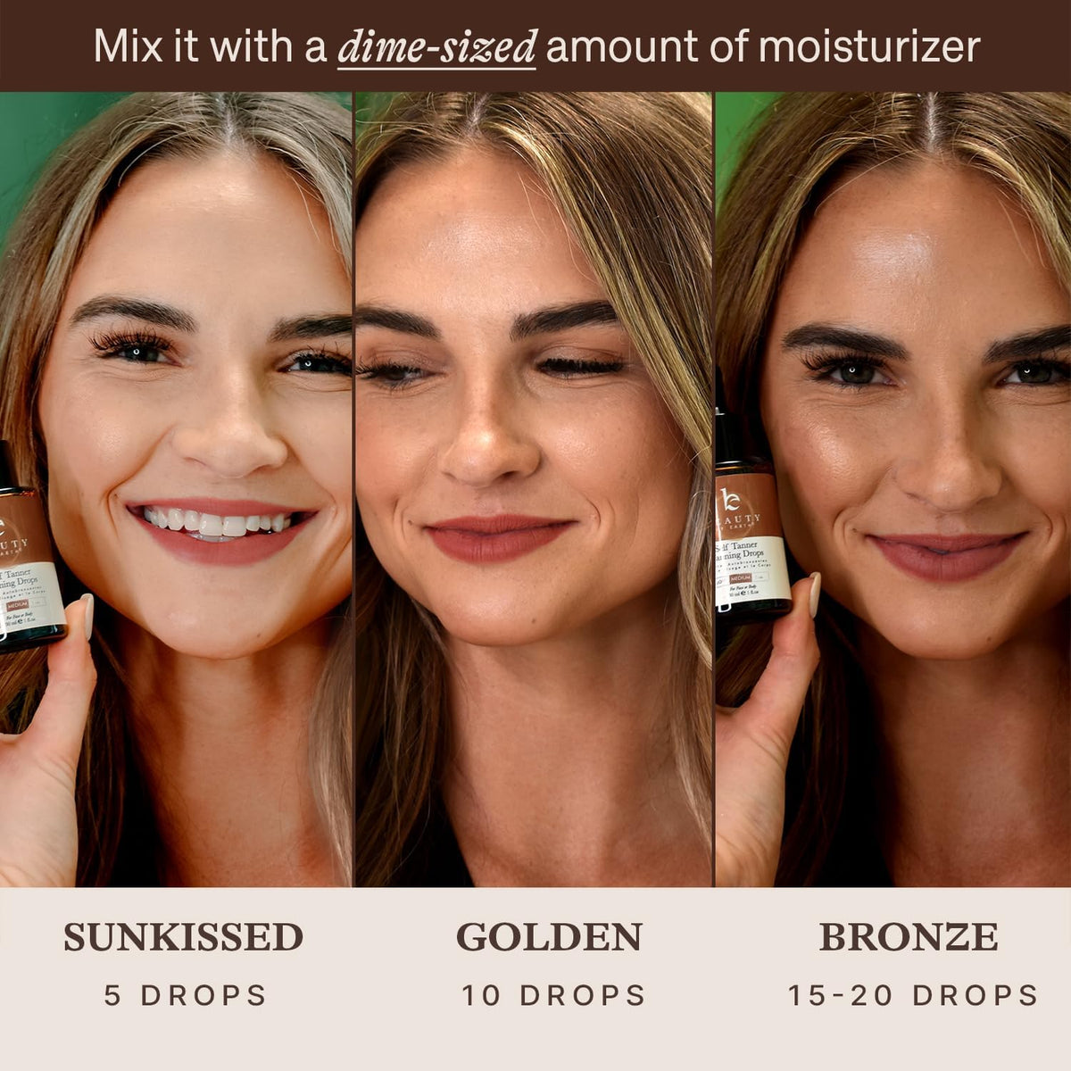 Beauty by Earth texture on skin demonstrating smooth blendable self-tan finish