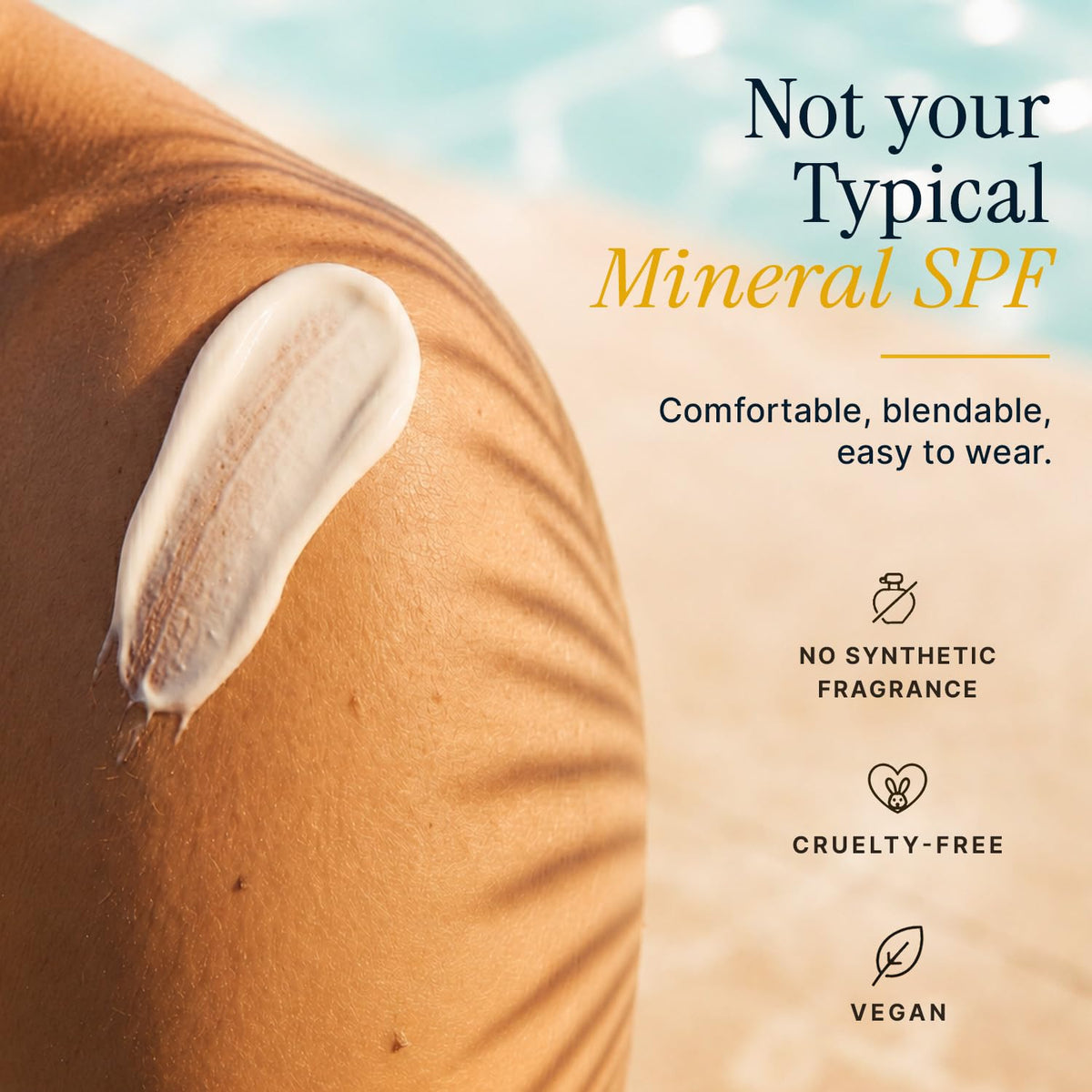 Beauty by Earth water resistant demo on wet skin showing 80 minute protection