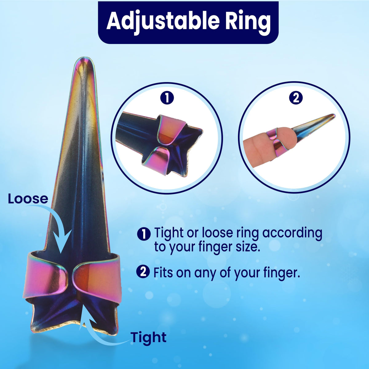 Beauty & Crafts rings worn on finger while sectioning hair, speeds up styling