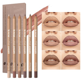 Beauty Glazed front packaging showing six nude-brown pencils for versatile use