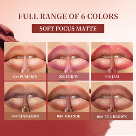 Beauty Glazed liner tip detail highlighting precise brown liner for defined lip edges