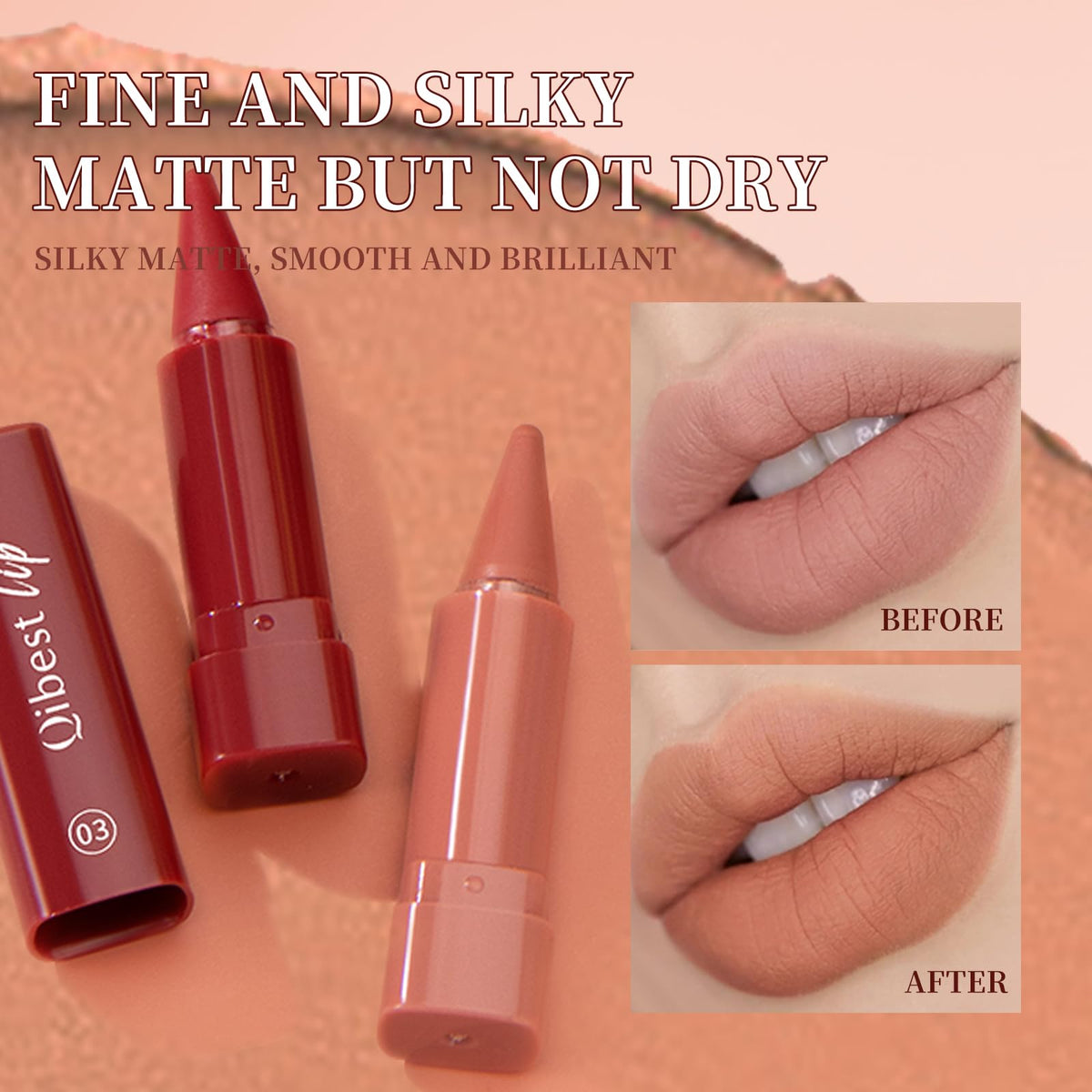 Beauty Glazed open dual-ended stick showing liner and lipstick for convenient two-in-one use