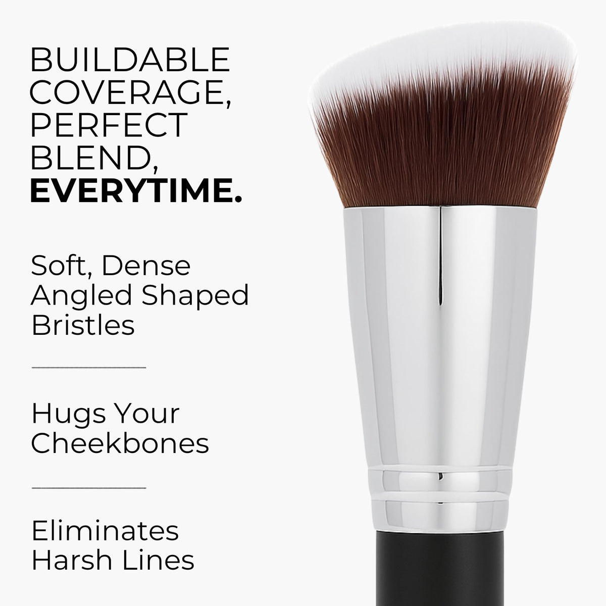 Beauty Junkees close-up of dense synthetic bristles for seamless blending