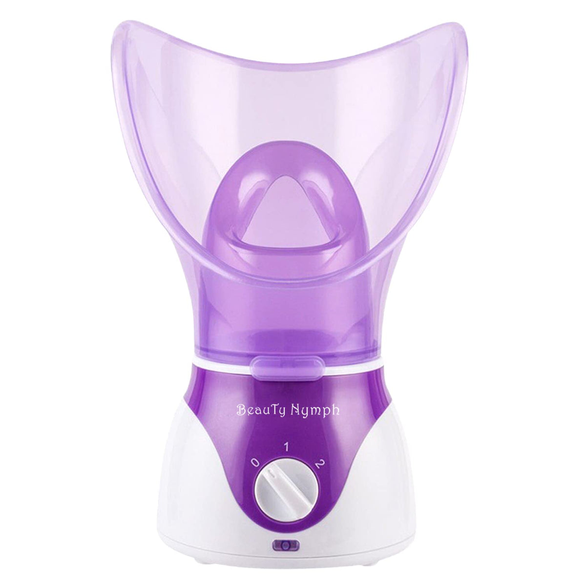 BeauTy Nymph front view of facial steamer showing compact design and easy controls for home spa