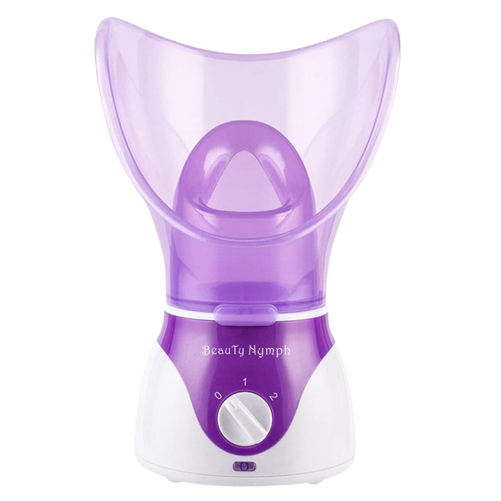 BeauTy Nymph front view of facial steamer showing compact design and easy controls for home spa