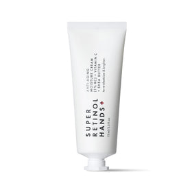 Beauty Pie hand cream front packaging showing elegant tube and branding benefits
