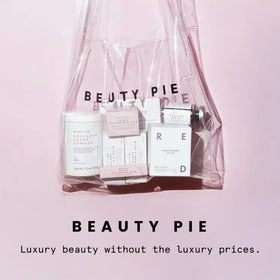 Beauty Pie product on bathroom vanity staging showing daily routine convenience