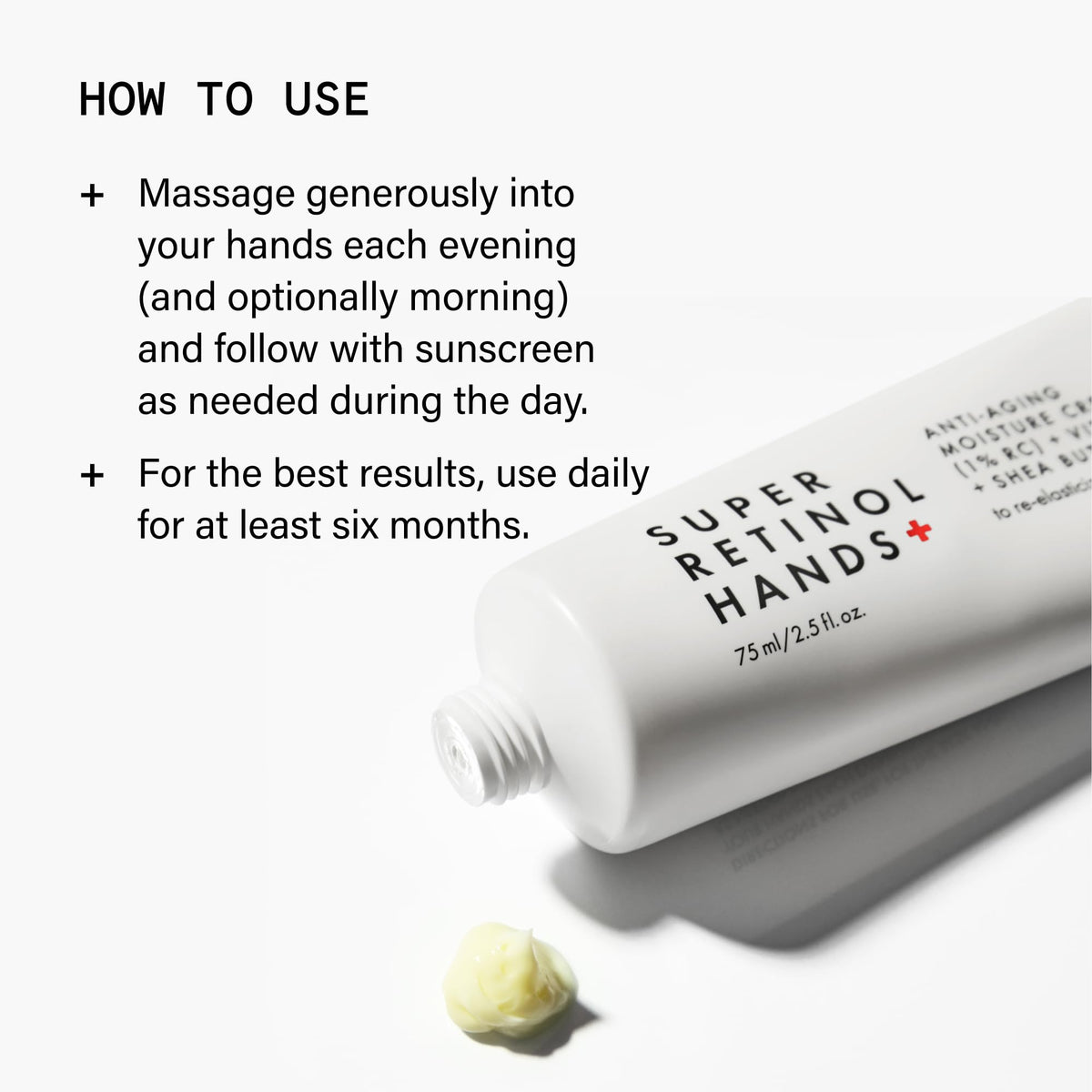 Beauty Pie 2.5 fl oz tube size comparison showing portable travel-friendly benefit