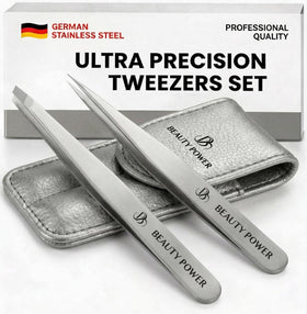 Beauty Power front view with gray PU case showing compact protection and portability