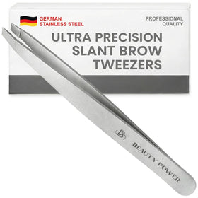 Beauty Power front view of tweezers showing slim ergonomic shape, precise control