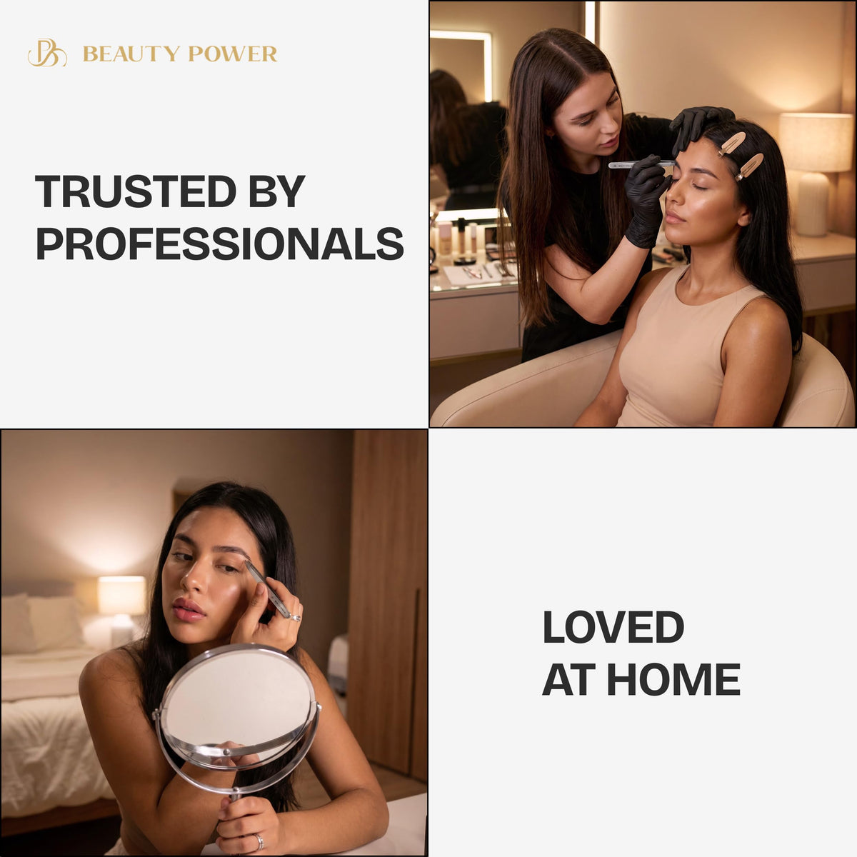 Beauty Power tweezers used shaping an eyebrow for clean, defined brows