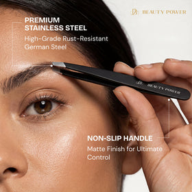 Beauty Power tweezer inside clear travel tube protecting the tool for safe transport