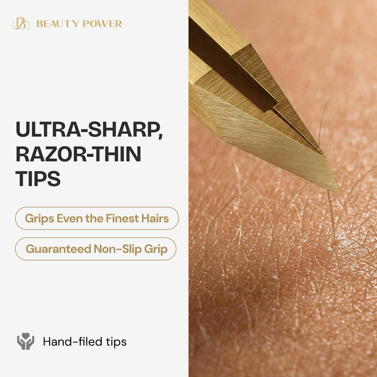 Beauty Power protective tip cap placed over slanted tip to prevent damage