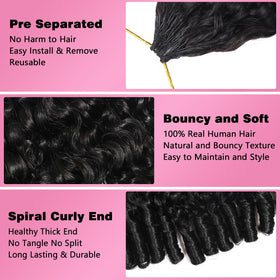 Beauty Queen close-up of spiral curl ends showing natural bounce