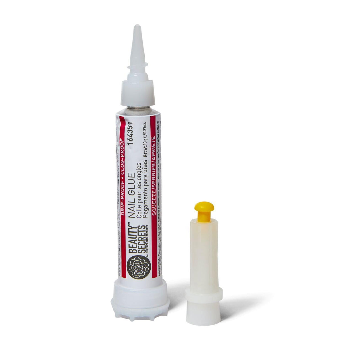 Beauty Secrets applicator detail with yellow button demonstrating drip control