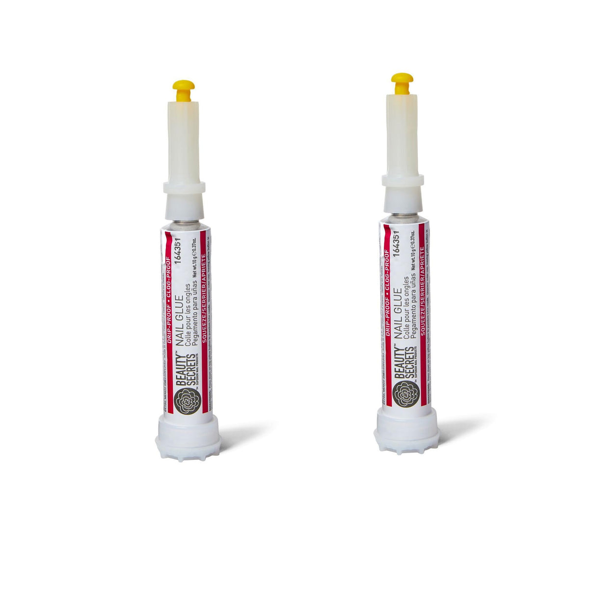 Beauty Secrets front packaging showing two nail glue tubes for reliable long hold