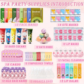 Beauty Bar full spread of all 132 items laid out to show variety and easy party setup benefit