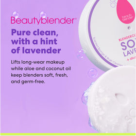 beautyblender close-up of bar texture highlighting natural scrub particles and effective cleaning