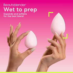 beautyblender tapered tip detail for precise eye and nose coverage