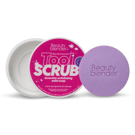 beautyblender front packaging showing lavender cleansing bar and compact travel benefit