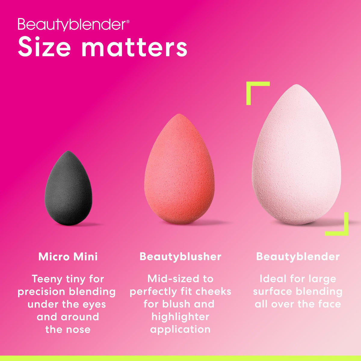 beautyblender size comparison in hand illustrating compact, travel-friendly design