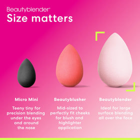 beautyblender size comparison in hand illustrating compact, travel-friendly design
